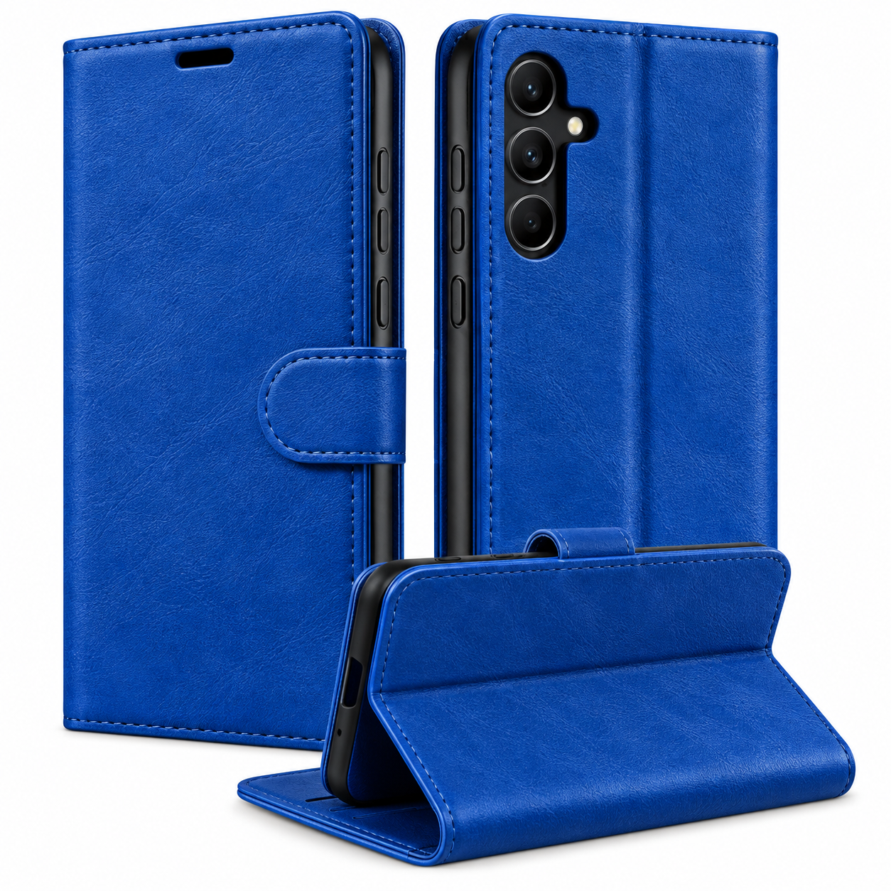 S23 FE BLUE LEATHER EFFECT FLIP CASE