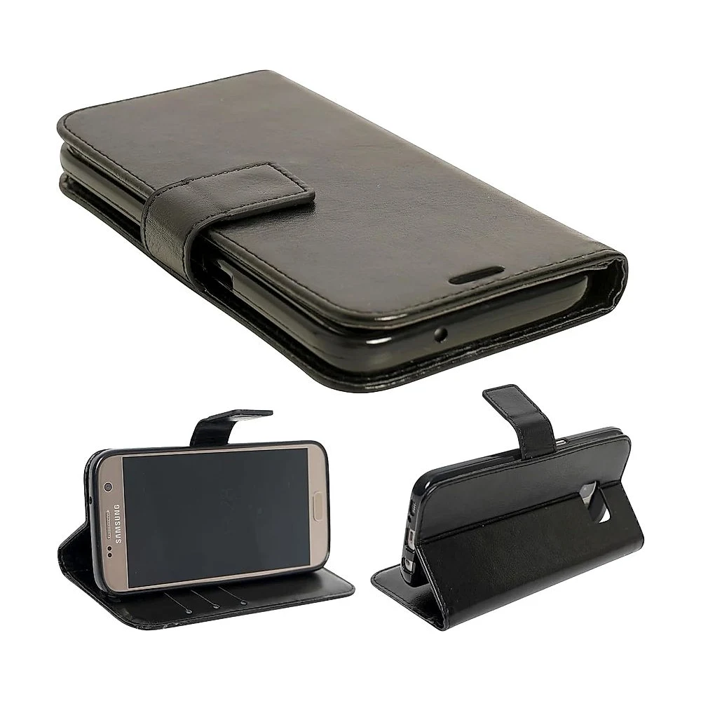 S9 PLUS BLACK LEATHER EFFECT FLIP CASE