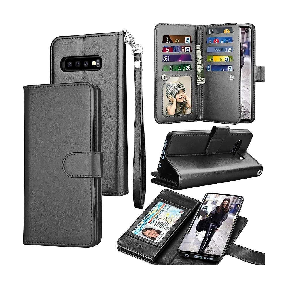 S10E BLACK LEATHER EFFECT FLIP CASE